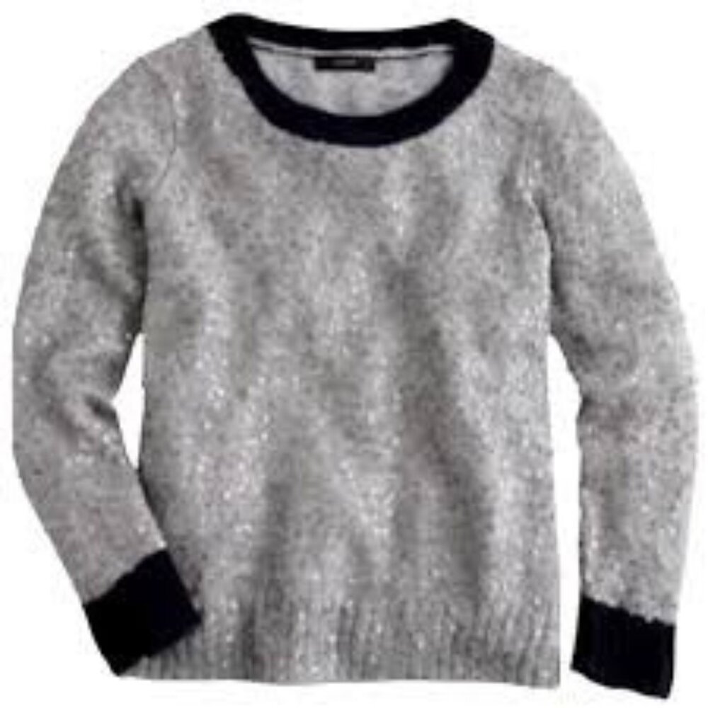 J. Crew Women's Gray Scattered Sequin Sweater – Size XS